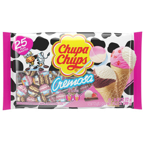 Chupa Chups Lollipops, Cremosa, All Occasion, 2 Assorted Flavors, Peanut & Tree Nut Free, 25 Count