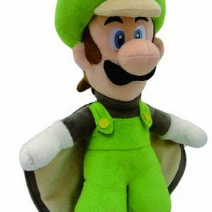 Super Mario Bros Flying Squirrel Luigi 9" Plush Doll