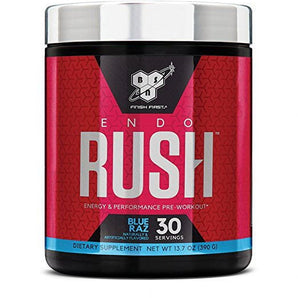 BSN Endorush Pre Workout Powder, Blue Raz, 30 Servings