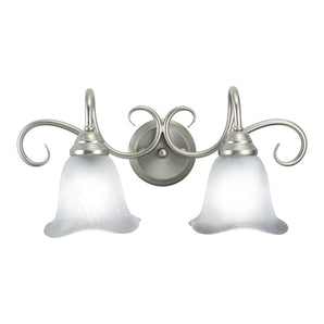 Vaxcel Bella 2 Light Brushed Nickel Bathroom Vanity Fixture