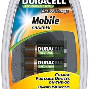 Duracell Mobile Charger with 4 AA Rechargeable NiMH Batteries, CEF23AU (Australian Plug with US Adapter)