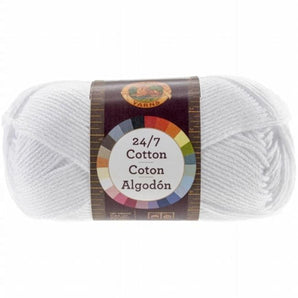 Lion Brand 24/7 Cotton White Cotton Yarn