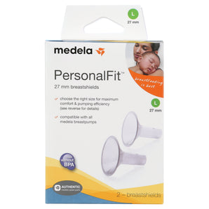 Medela PersonalFit Breast Shields, 27mm, Clear, 87274, Set of 2