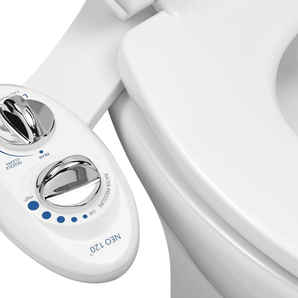 LUXE Bidet NEO 120 - Self-Cleaning Nozzle, Non-Electric Bidet Attachment, Rear Wash (White)