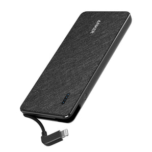Anker PowerCore+ 10000mAh Portable Charger with Built-in Lightning Cable