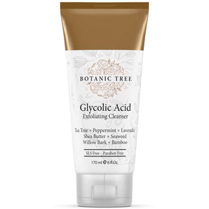 Botanic Tree Glycolic Acid Facial Cleanser Exfoliating Face Wash with AHA, 6 fl Oz