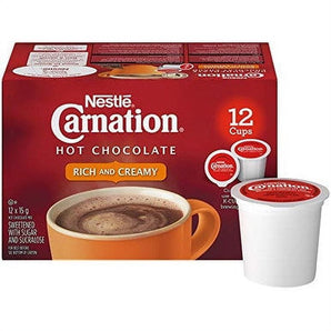 CARNATION Rich Hot Chocolate, KEURIG K-CUP Compatible Pods, 12x15g (12 Cups)