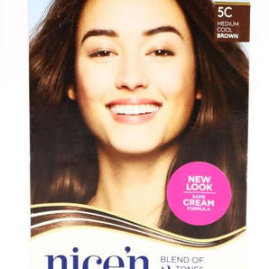 Clairol Nice'n Easy Permanent Hair Dye Color Cream, 5C Medium Cool Brown