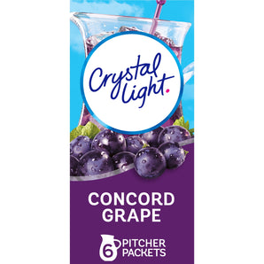 Crystal Light Concord Grape Sugar Free Drink Mix Caffeine Free, 6 ct Pitcher Packets