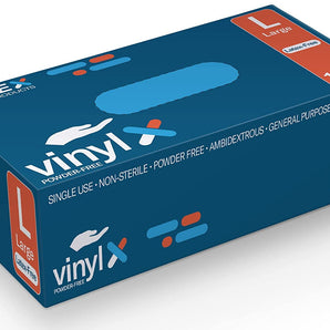 Disposable Gloves Latex-Free Clear Vinyl Gloves [100-Count] Thick Powder-Free All-Purpose Gloves, Dispenser Box Gloves 100 Pieces - Size Large Glove by Ridex Medical