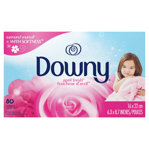 Downy Fabric Softener Dryer Sheets, April Fresh, 80 ct