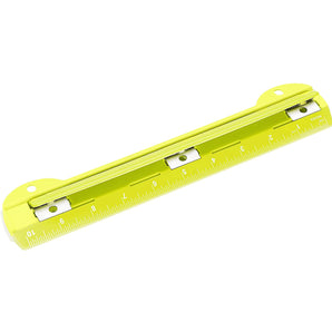 Enday 3 Ring Hole Punch with Plastic Ruler for 3 Ring Binder, Green 1 Pack