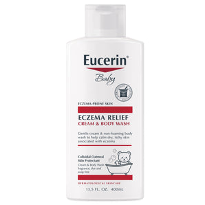 Eucerin Baby Eczema Relief Cream Body Wash, Fragrance Free, 13.5 fl oz Bottle