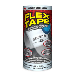 Flex Tape Rubberized Waterproof Tape, 8 inches x 5 feet, Clear