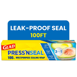 Glad Press'n Seal Plastic Food Wrap, 100 sq ft Roll