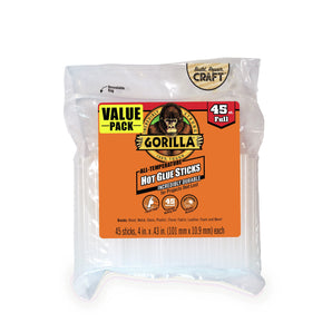 Gorilla 4" All-Temp Hot Glue Sticks, 45 Count