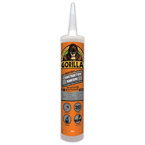 Gorilla HD White Construction Adhesive, 9 oz. Recommended Surface Is Tile. Assembled Product Weight 1.18 lb