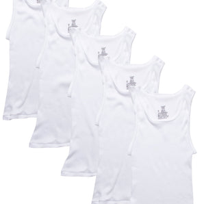 Hanes Boys' White Tanks, 5-Pack, Sizes S-XXL