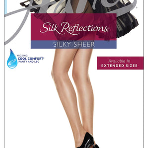 Hanes Silk Reflections Control Top Pantyhose with Sheer Toe Barely There CD Women's