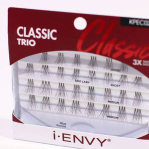 Kiss I Envy Trio Lashes with Glue Pocket, Assorted Length, 30 Ea, 6 Pack