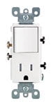 Leviton R62-T5625-0WS 15 Amp White Single Pole Switch & Receptacle Combination