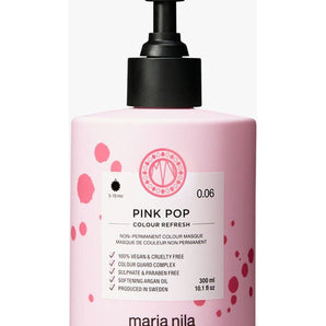 Maria Nila Color Refresh Pink Pop, 10.1 Fl Oz / 300 ml, Pink Color Bomb, Semi-Permanent Pigments, 100% Vegan & Sulfate/Paraben free