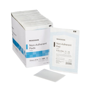 McKesson Non-Adherent Wound Dressing Pads - Absorbent, Sterile, 2 in x 3 in, 100 Count, 1 Pack