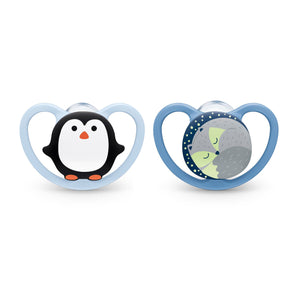 NUK Space Orthodontic Pacifiers, 0-6 Months, 2-Pack