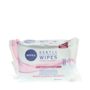 Nivea 3-In-1 Gentle Cleansing Wipes for Dry & Sensitive Skin (25 Wipes)