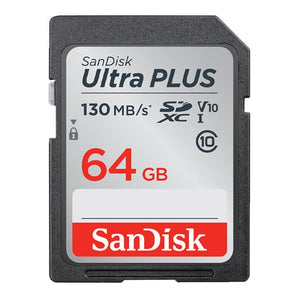 SanDisk Ultra PLUS - Flash memory card - 64 GB - Video Class V10 / UHS-I U1 / Class10 - SDXC UHS-I