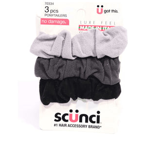 Scunci Luxe Feel Hair Ponytailers, Assorted Colors, 3 pk