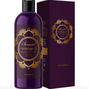 Sensual Massage Oil for Massage Therapy - Natural and Relaxing Massage Oil for Men and Women with Aromatherapy Oils and Lavender Essential Oils for Skin Use - Moisturizing Body Oil for Dry