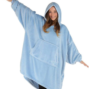 The Comfy Dream Microfiber Wearable Hoodie for Adults with Pocket, Sky Blue