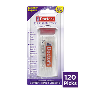 The Doctor’s BrushPicks, Interdental Brushes and Dental Pick 2-in-1, 120 Toothpicks