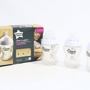Tommee Tippee Closer to Nature Baby Bottles and Breast-Like Pacifier, Breast-Like Nipples with Anti-Colic Valve, 9oz, 3 Count