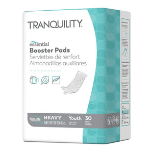 Tranquility Essential Unisex Booster Pad Flow-Through Pad 3-1/4 X 12 Inch, 30 Count, 1 Pack