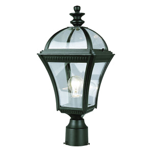 Trans Globe 5085 BK Post Lantern - Black - 8.5W in.