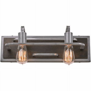 Varaluz - Lofty - 2 Light Vanity - Steel with Zebrawood