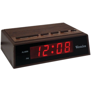 Westclox Woodgrain LED Alarm Clock