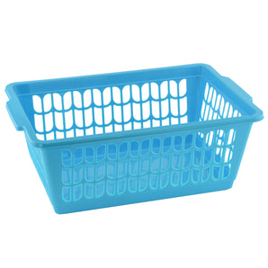 YBM Home Plastic Storage Basket Bin and Drawer Organizer, 11.5” x 8” Blue