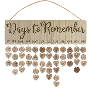 Popvcly Family Birthday Board Reminder Wall Wooden Calendar Listing DIY Home Decoration Hanging Calendar 1PC Type A3