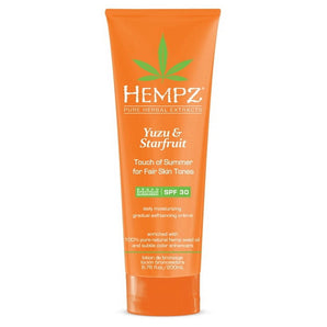Hempz Yuzu & Starfruit Touch of Summer Moisturizing Gradual Self-Tanning Crème&nbsp;with SPF 30 for Fair Skin Tones&nbsp;6.76 oz.