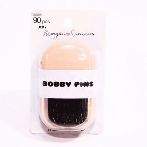 SCUNCI xo MORGAN SIMIANER Black Bobby Pins 90 Count with Flip Peach Case
