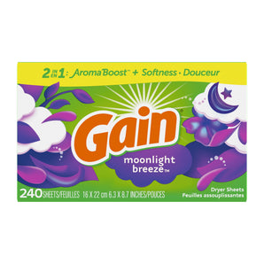 Gain Fabic Softener Dryer Sheets, Moonlight Breeze, 240 Count