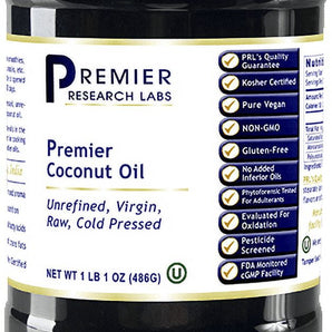 Premier Research Labs Coconut Oil - Contains Unrefined, Virgin & Organic Coconut Oil - Good Source of Fatty Acids - Great for Daily Smoothies or Salads - Full Coconut Flavor & Aroma - 18 fl oz