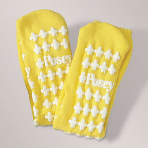 Posey Fall Management Yellow Socks Large, Fits Up to Adult Size to 14- OnePair