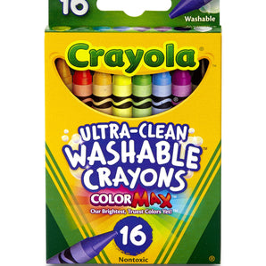 Crayola Ultra Clean Washable Crayons, 16 count and colors