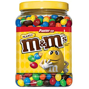 An Item Of M&M's Peanut Chocolate Candy Pantry Size plastic Jar (62 Oz.) Pack Of