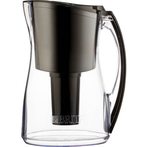 Brita Marina Water Filter Pitcher, Black, 8 Cup