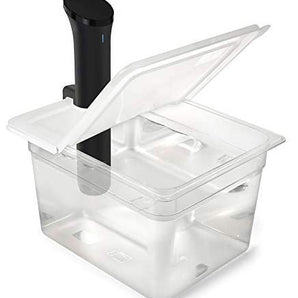 EVERIE Sous Vide Container 12 Quart EVC-12 with Collapsible Hinged Lid for Anova Nano or AN500-US00 Also Fits Instant Pot